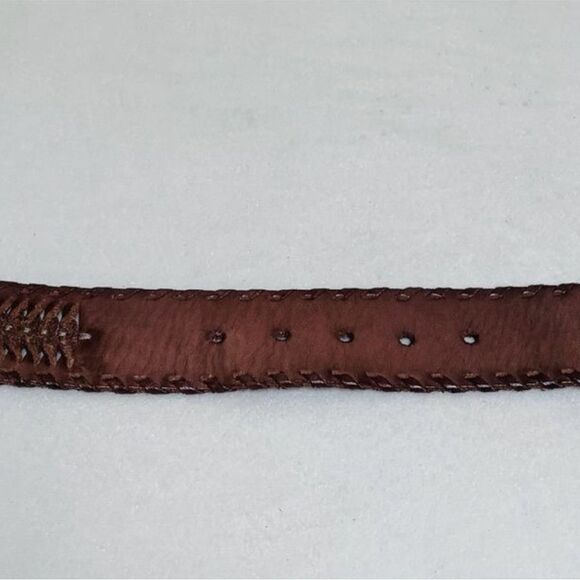 Linea Pelle Handmade Double Twist Woven Leather Brown Belt